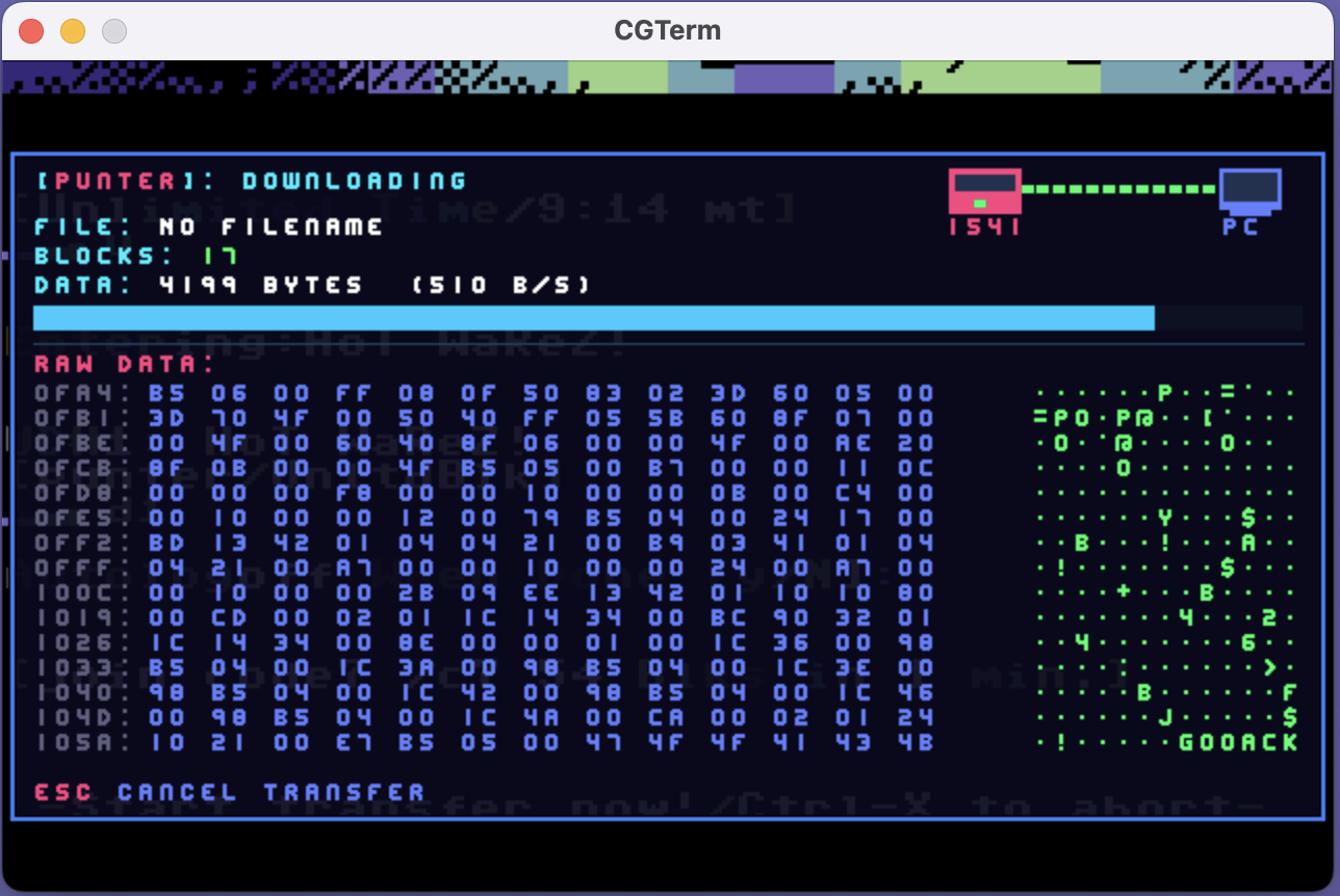 Transfer hex dump